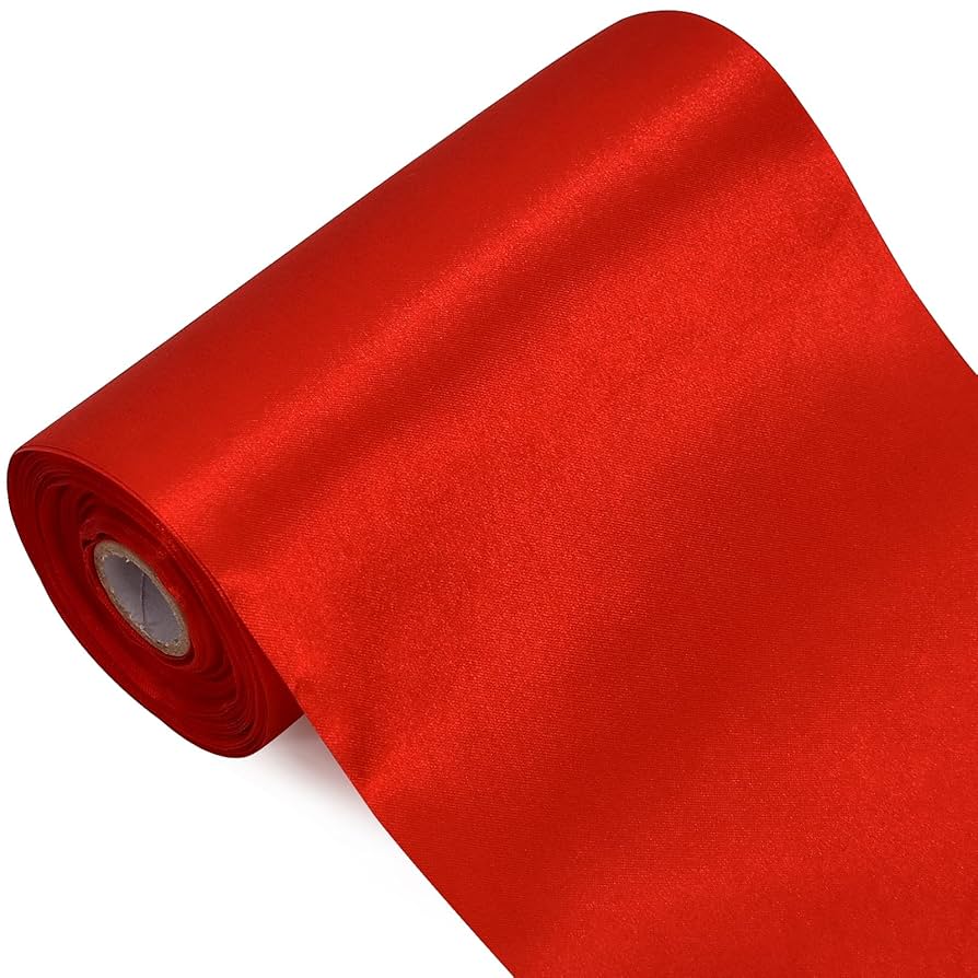 Amazon.com: TONIFUL 6 inch x 22yd Wide Red Satin Ribbon